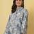 Blue cotton printed top for women