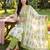 Off white printed a-line kurta trousers with dupatta set