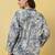 Blue cotton printed top for women