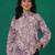 Purple cotton printed top for women