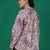 Purple cotton printed top for women