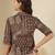Brown cotton printed top for women