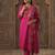 Pink embroidered straight kurta trousers with dupatta set