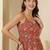 Maroon cotton printed top for women