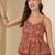 Maroon cotton printed top for women