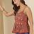 Maroon cotton printed top for women