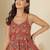 Maroon cotton printed top for women
