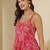Pink cotton printed top for women