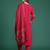Pink printed straight kurta trousers with dupatta set