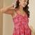 Pink cotton printed top for women