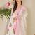 White printed a-line kurta trousers with dupatta set
