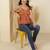 Multicolor cotton printed top for women