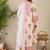 White printed a-line kurta trousers with dupatta set