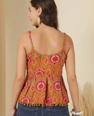 Multicolor cotton printed top for women 2