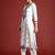 White embroidered straight kurta trousers with dupatta set