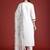 White embroidered straight kurta trousers with dupatta set