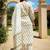 White printed straight kurta trousers with dupatta set