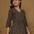 Brown cotton printed top for women