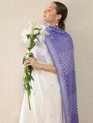 White embroidered straight kurta trousers set 1