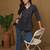 Blue cotton printed top for women