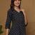 Blue cotton printed top for women