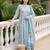 White printed a-line kurta trousers with dupatta set
