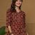 Maroon cotton printed top for women