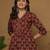Maroon cotton printed top for women