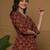 Maroon cotton printed top for women