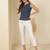 Blue cotton printed top for women
