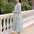 White printed a-line kurta trousers with dupatta set