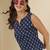 Blue cotton printed top for women