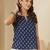 Blue cotton printed top for women
