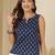 Blue cotton printed top for women