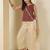 Maroon cotton printed top for women