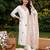 White embroidered straight kurta trousers with dupatta set