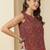 Maroon cotton printed top for women