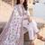 White embroidered straight kurta trousers with dupatta set