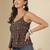 Black cotton printed top for women