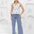 White cotton printed top for women
