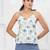 White cotton printed top for women