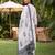 White printed straight kurta palazzo with dupatta set