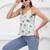 White cotton printed top for women