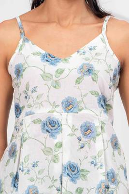 White cotton printed top for women 5