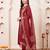 Maroon solid straight kurta trousers with dupatta set