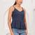 Navy-blue cotton printed top for women