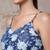 Blue cotton printed top for women