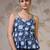 Blue cotton printed top for women