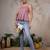 Mauve cotton printed top for women