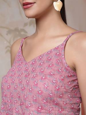 Mauve cotton printed top for women 5